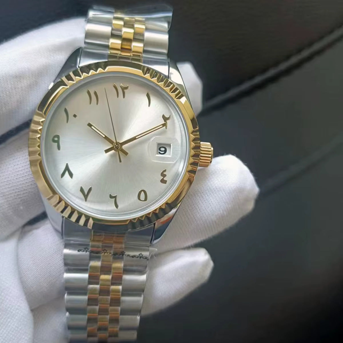 Arabic Dial Blanc Doré - Mécanique