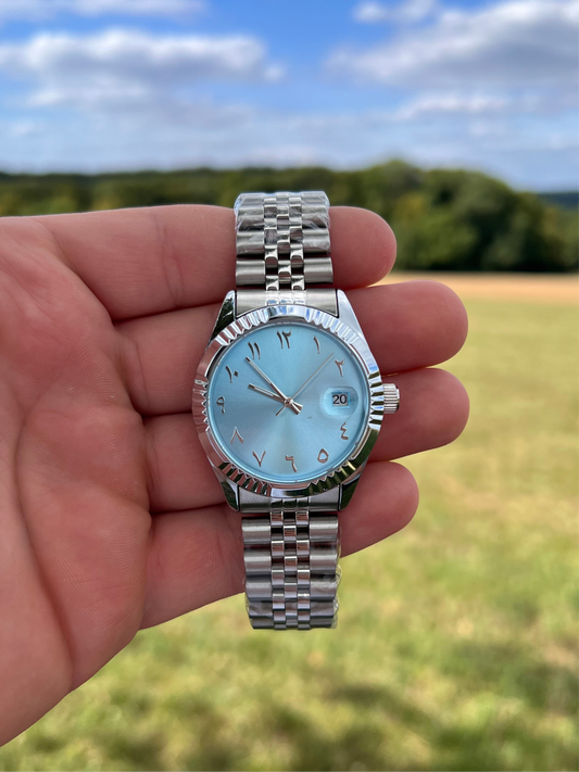 Arabic Dial Blanc Bleu Clair - Mécanique