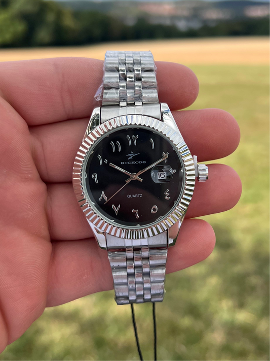Arabic Dial Noir/Gris - Quartz