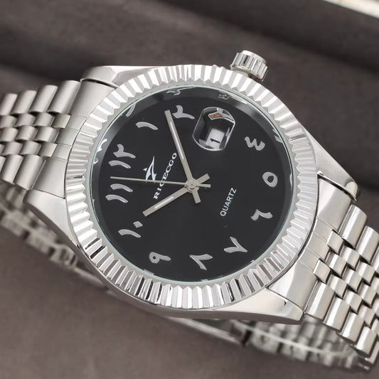 Arabic Dial Noir/Gris - Quartz